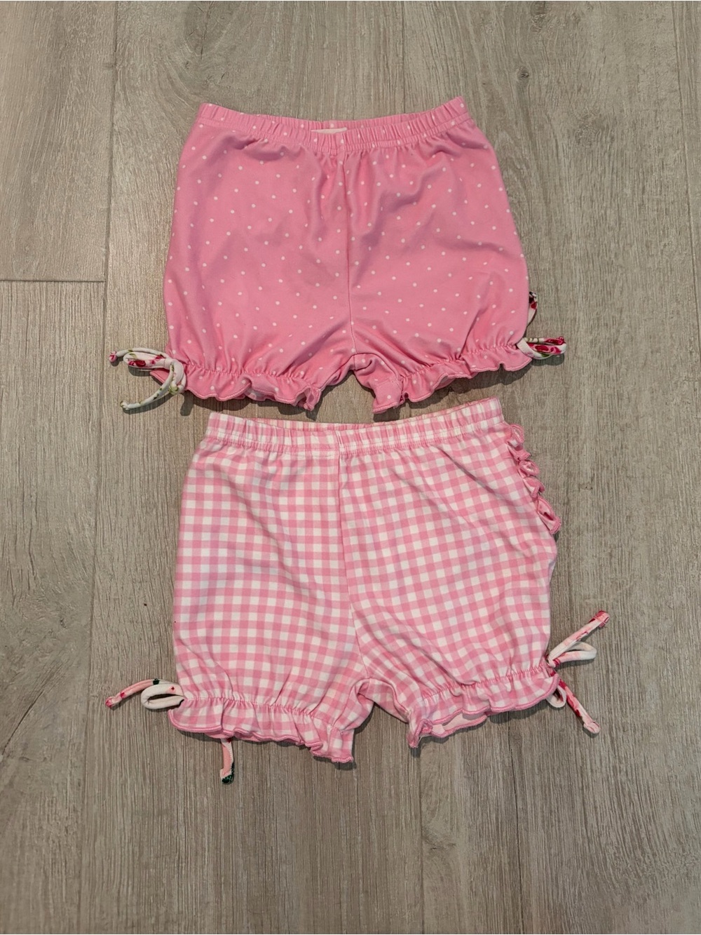 Sweet Honey Pink Ruffle Hem Pull-On Shorts - 2-Pack